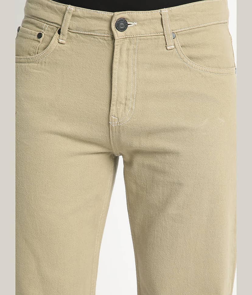 Bene Kleed Regular Fit Solid Men's Jeans - Beige ( Pack of 1 ) view 2
