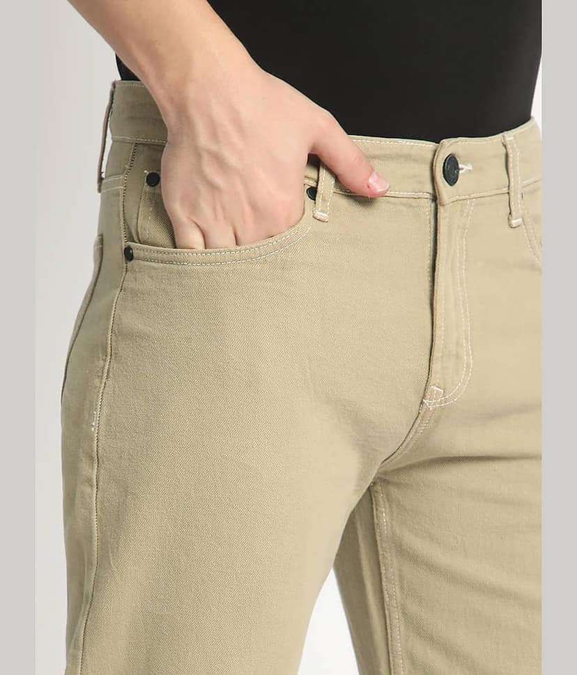 Bene Kleed Regular Fit Solid Men's Jeans - Beige ( Pack of 1 ) view 6