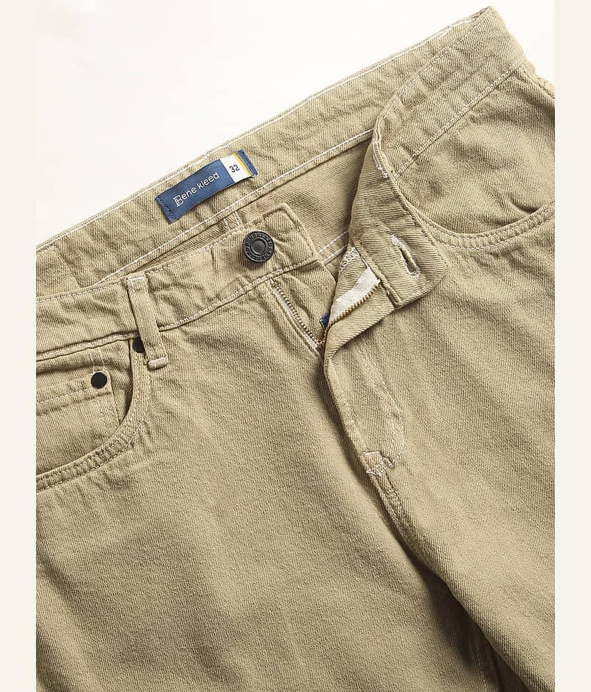 Bene Kleed Regular Fit Solid Men's Jeans - Beige ( Pack of 1 ) view 8