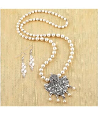Silver Shine Alloy Silver Contemporary/Fashion Antique Necklaces Set