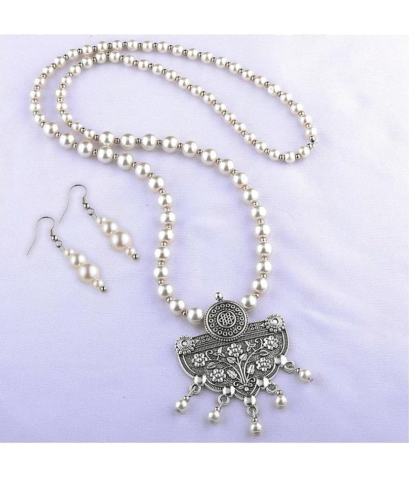 Silver Shine Alloy Silver Contemporary/Fashion Antique Necklaces Set view 2