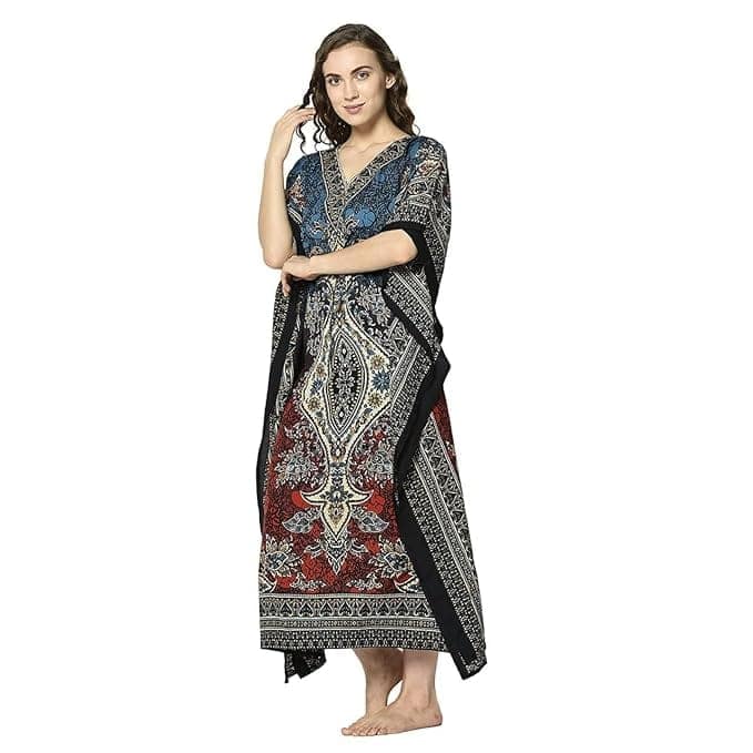 Ukal Women's Long Kaftan Maxi Caftan Gown Top Night Kaftan view 2