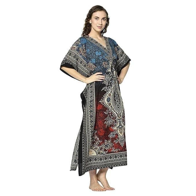 Ukal Women's Long Kaftan Maxi Caftan Gown Top Night Kaftan view 3
