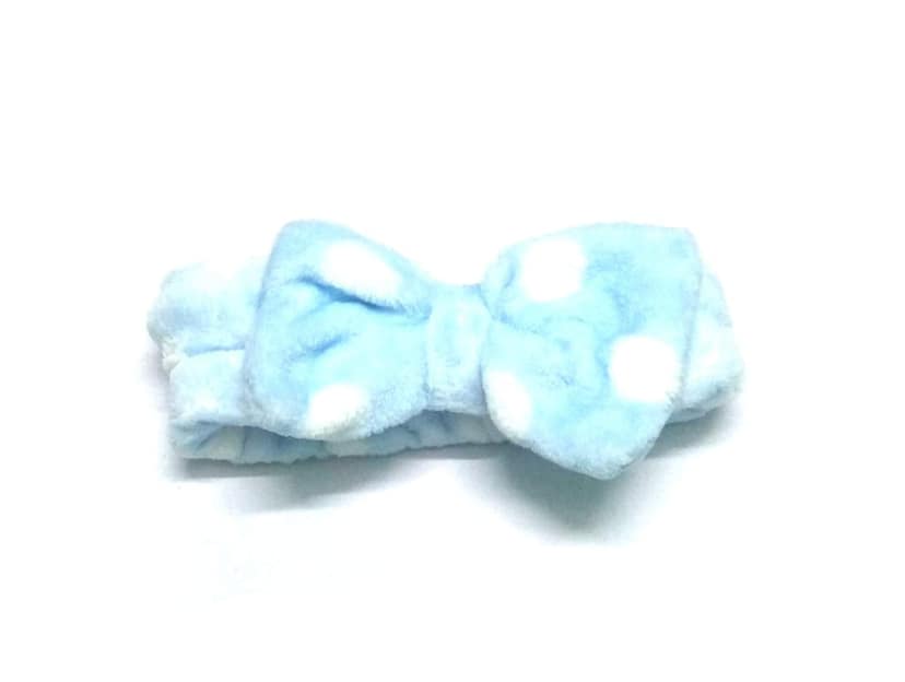 Nawani Facial Spa Makeup Cleansing Cute Bow Velvet Elastic Headband view 3