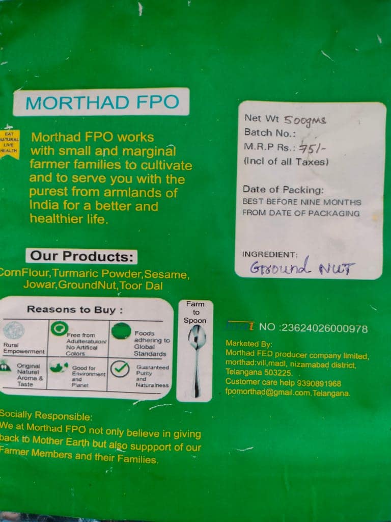 The product title is "Morthad FPO Eat Natural Live Healthy No Farmers No Food No Future Ground Nut". view 3