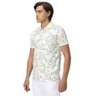 Mufti Off White & Blue Floral Print Polo T-Shirt view 2