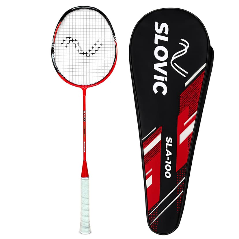 Slovic Aluminium Badminton Racket Red with Cover - 95g, 66 x 20cm