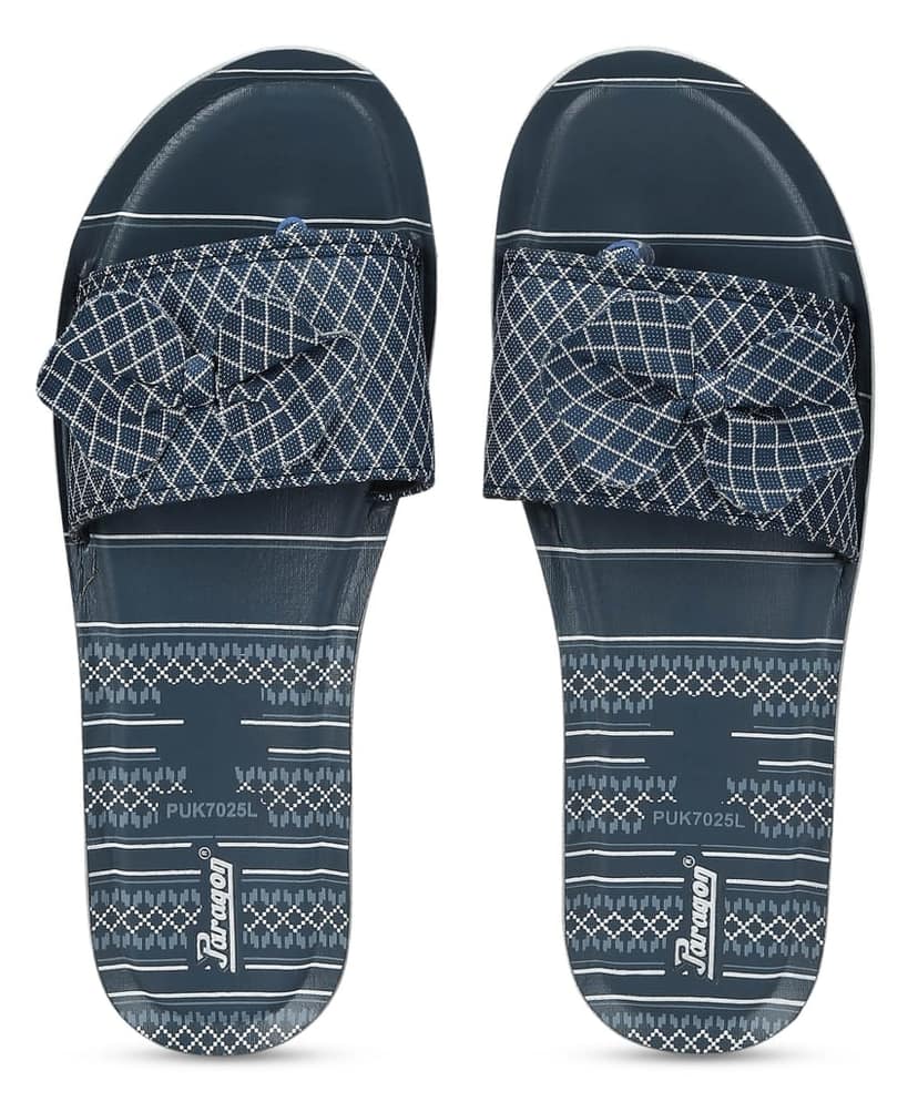 Paragon Women's Blue-Grey Sliders with Anti-skid Cushioned Sole for Everyday Use view 4
