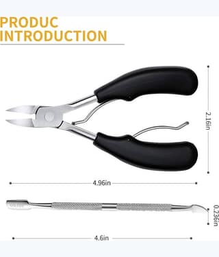 THR3E STROKES Toenail Clippers, + MALVA BEST Medical Grade Toe nail Trimmer, Nail Clippers for Thick Nails or Ingrown Toenail Tool, Stainless Steel Sharp Pedicure Toe Nail Clippers Adult, with Easy-to-Grip Rubber Handle.