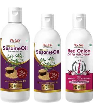 The Nile Sesame Oil 150 Ml + 100 ML (250 Ml) + Red Onion 100 ML 350 mL Pack of 3