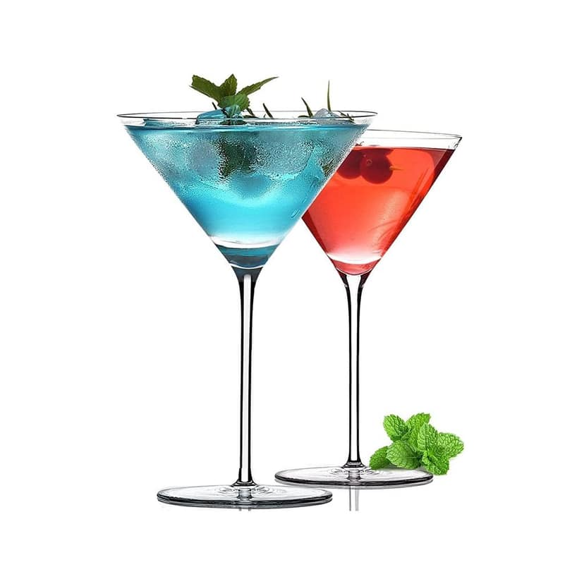 Martini Glasses Martini Cocktail Glasses with Stem, Reusable Cocktail Glasses for Bar, Margarita, Whiskey, Gin, Tequila, BPA-Free, Dishwasher-Safe, Clear (160 ML)