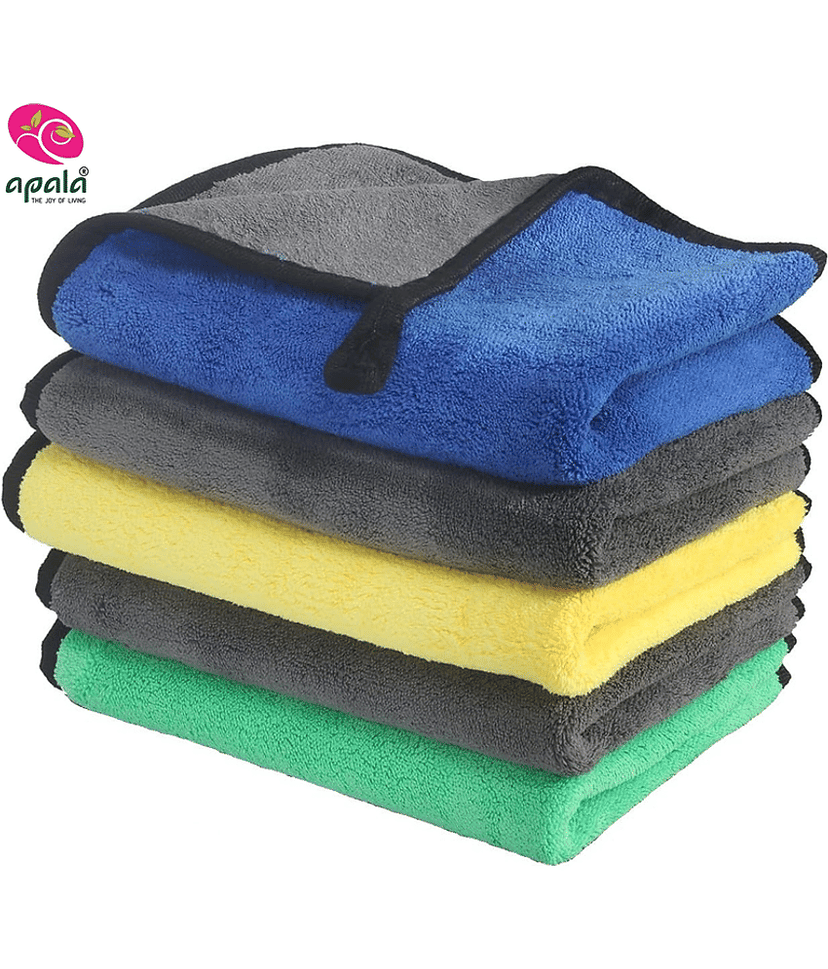 Cleaning 800 Gsm Microfiber Towel For Car Cleaning And Detailing - Extra Thick Microfiber Cloth - 30Cm x 40Cm- Multicolor (Pack of 6)