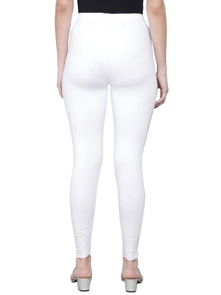 SOFT COLORS Women's Skinny Fit Ethnic Wear Ankle Length Leggings (White) view 2