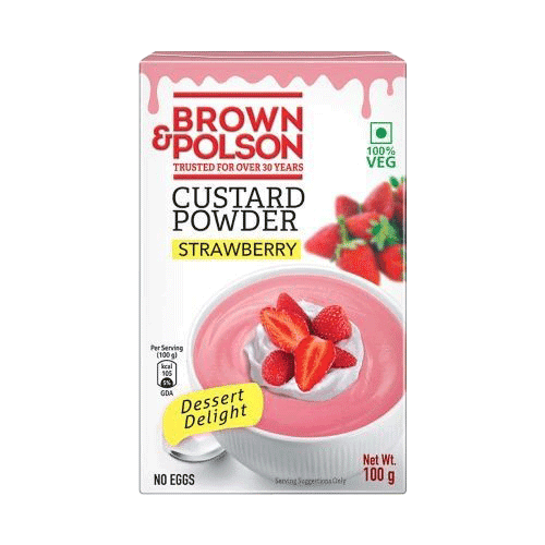 Brown & Polson Veg Strawberry Custard Powder 100g