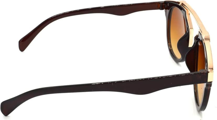 HRINKAR Unisex Wrap-around Sunglasses Golden & Black Frame, Brown & Golden Lens (Medium) - Pack of 2 view 4