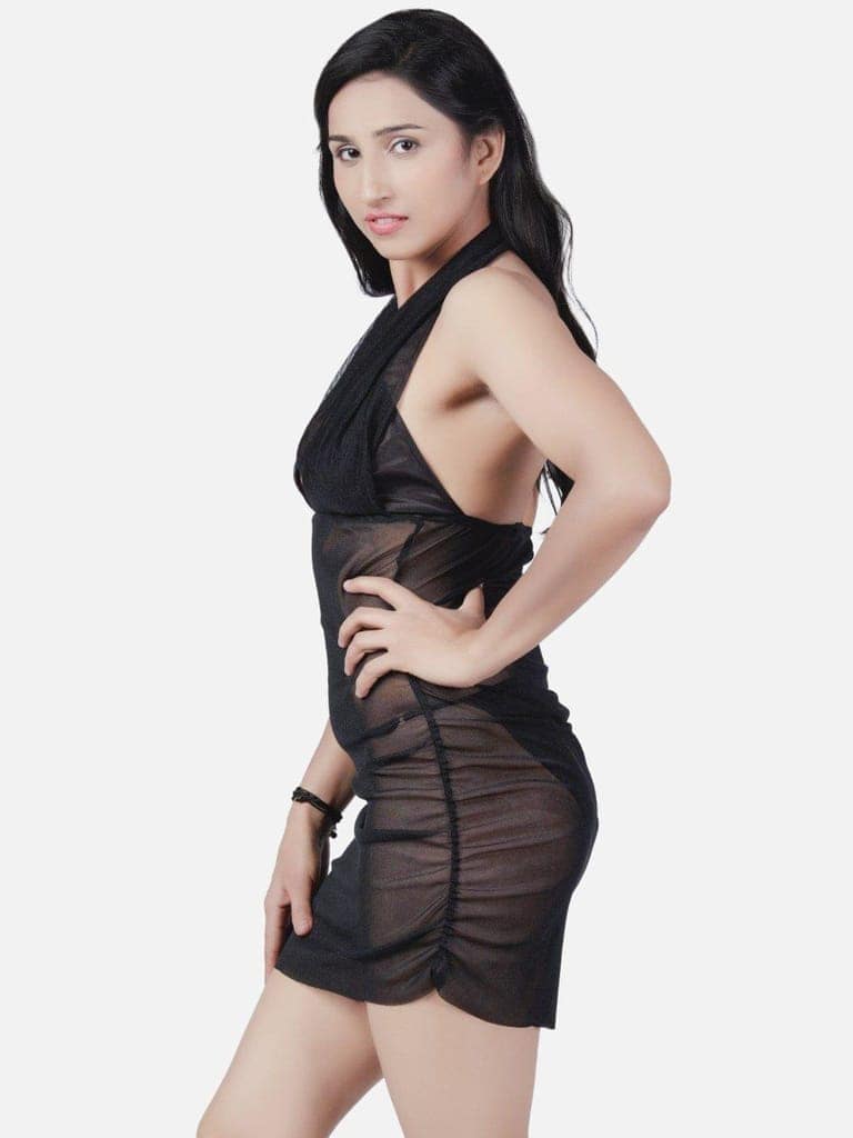 Sheer Net Hot Black Babydoll Bikini Night Dress for Honeymoon K12K view 2