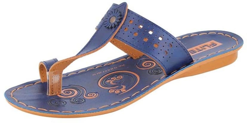 FLITE Women's Blue Flat Slippers (Model PUL-74)
