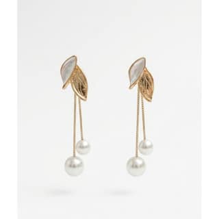 Earrings Gold-Toned Leaf