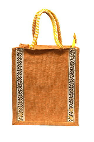 Stylish Jute Tote Bag with Decorative Accent