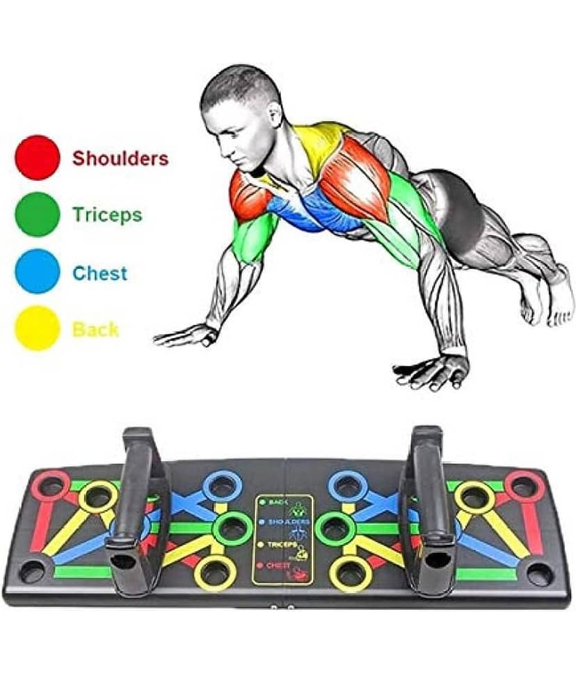 Oddish® Multifunctional Push Up Board | 14-in-1 Color Coded Foldable Pushup Training System for Chest, Arms, Shoulders, Back & Core Workout | Portable Home Gym Equipment for Men & Women view 2