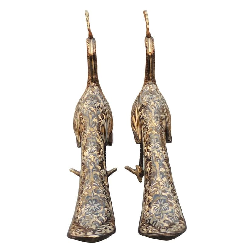 Showpiece Brass Peacock Pair Murti for Royal Home Decor, Height : 10.5 Inch (ANMAS253 C) view 3