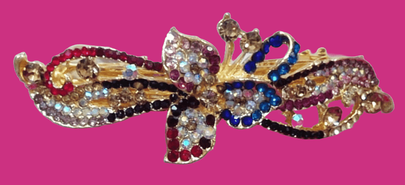 Rhinestone studded hair clip
