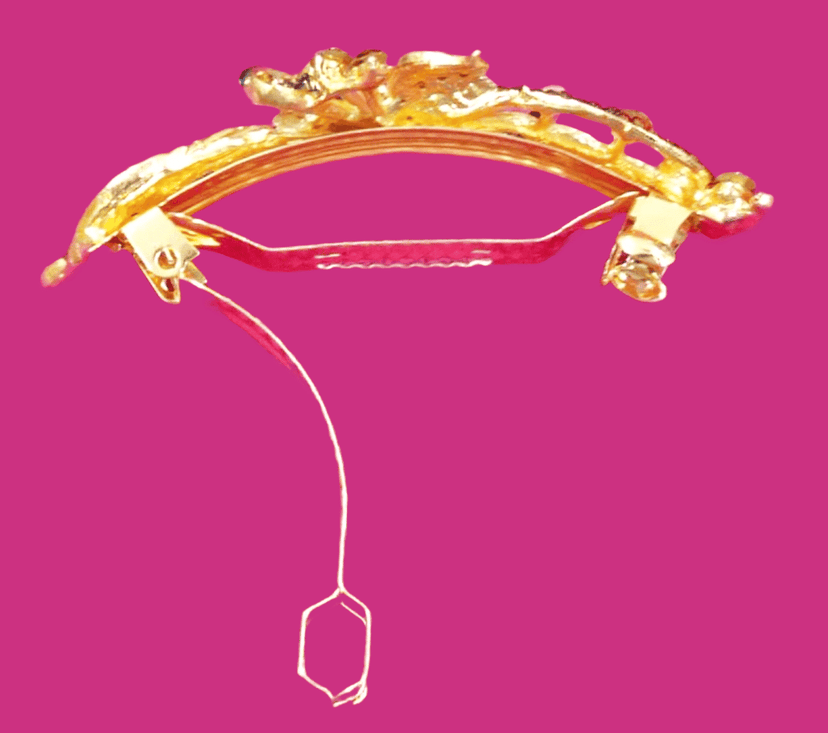 Rhinestone studded hair clip view 3