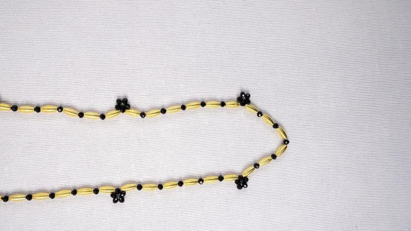 Gold color beads chain view 2