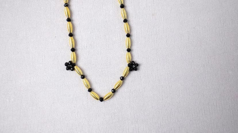 Gold color beads chain view 3