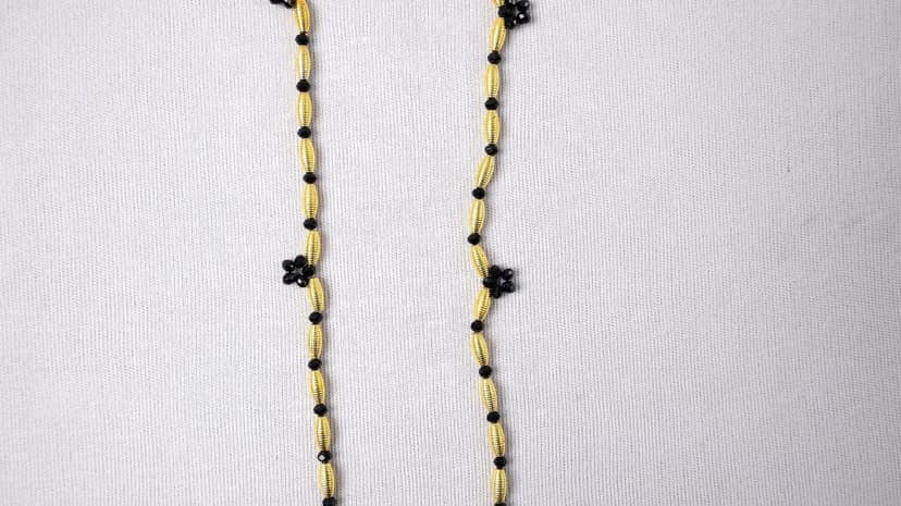 Gold color beads chain view 4