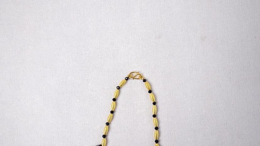 Gold color beads chain view 5