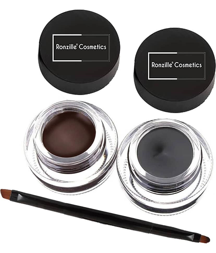 Ronzille Gel Kajal black brown with brush view 2