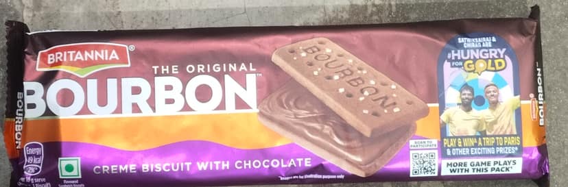 Britannia Bourbon creame biscuit with chocolate
