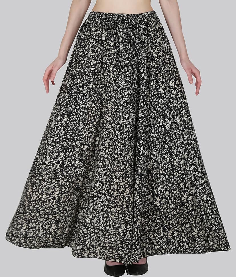 Sttoffa Black Cotton Women's Flared Skirt ( Pack of 1 )