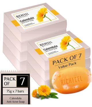 Richfeel Antibacterial Calendula Anti Acne Soap Soap for Normal Skin ( Pack of 7 )