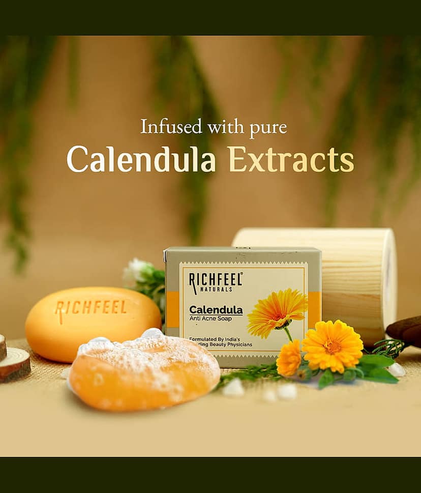 Richfeel Antibacterial Calendula Anti Acne Soap Soap for Normal Skin ( Pack of 7 ) view 2