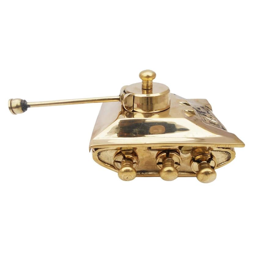 Brass Tank Miniature Showpiece | Vintage Army Toy Decor, Height : 3 Inch (ZMAS329 B) view 3