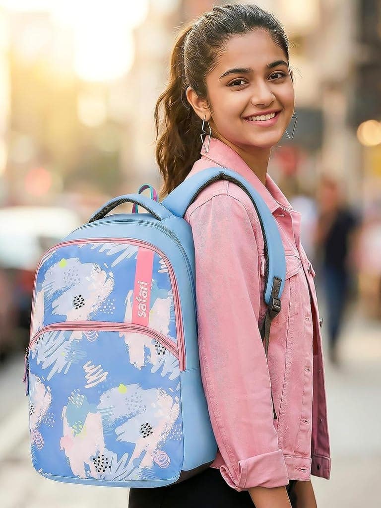 Bloomveil School Bag For Girls, Capacity - 36L, 2 Compartments Backpack For kids view 2