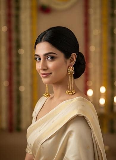 Gold Plated - Traditional Jhumka Earrings for Women | Antique Temple Design Long Dangler Earrings view 2