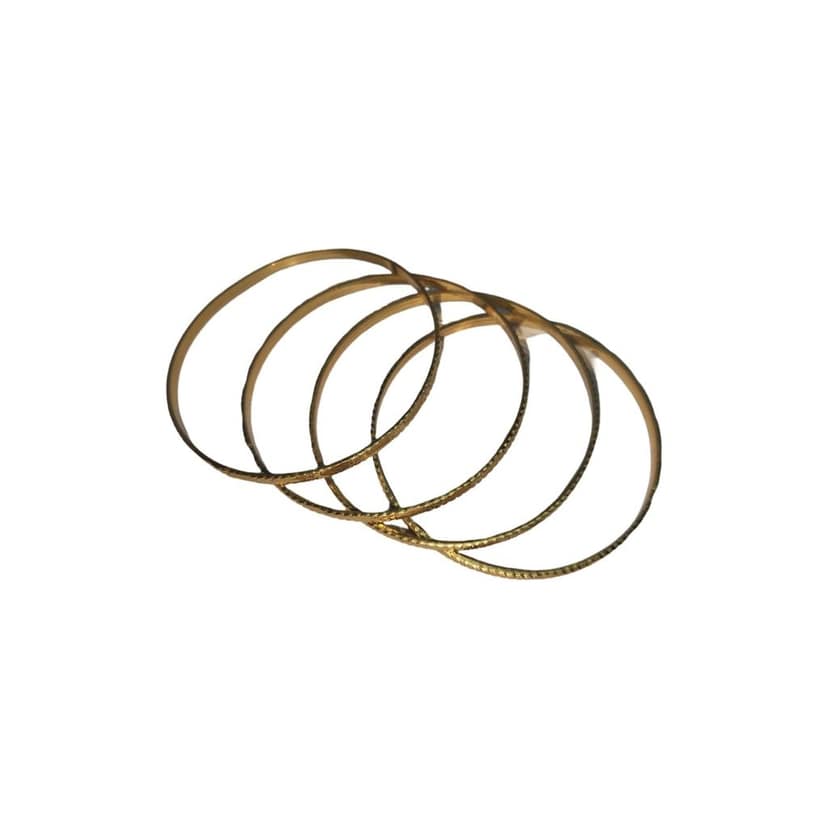 Gold Bangles for Women - 22K Yellow Gold - Set of 4 - Textured Finish - 2.4mm Thickness view 2