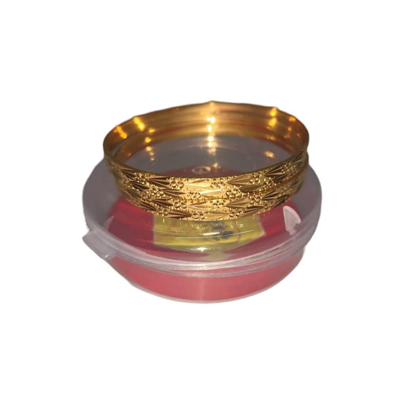 Gold Bangles for Women - 22K Yellow Gold - Set of 4 - Textured Finish - 2.4mm Thickness view 3