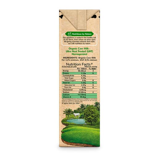 Akshayakalpa Organic Cow Milk - UHT - 1000ml view 2