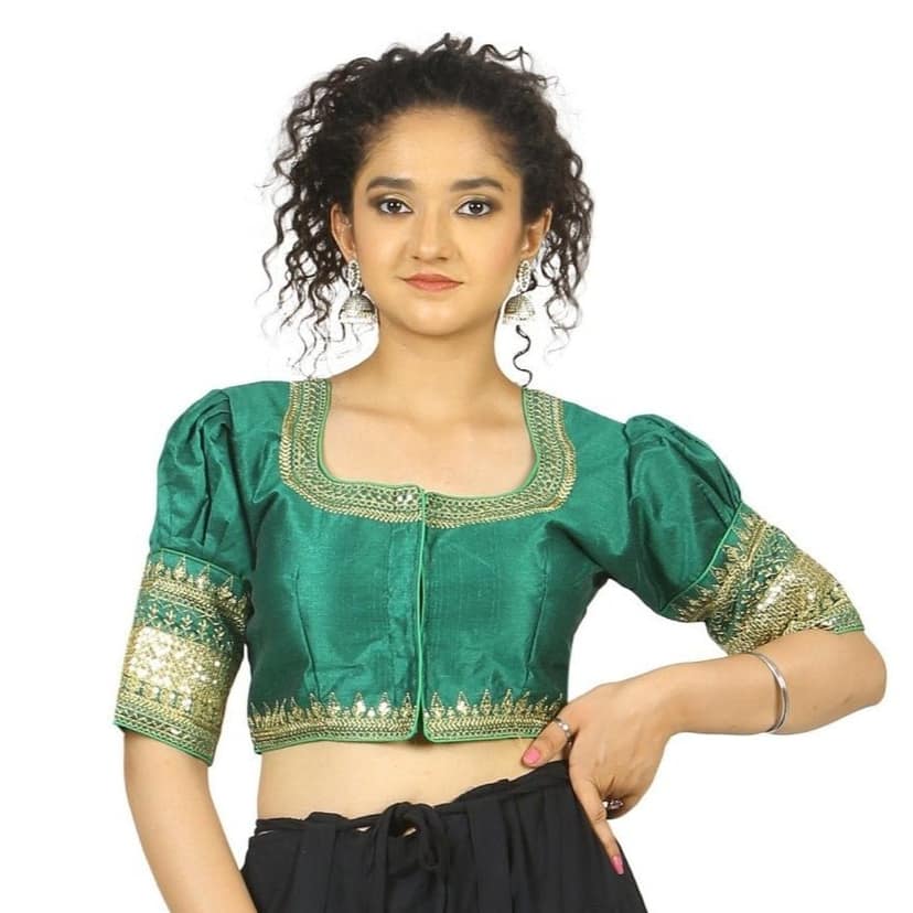 TheHangr Green Raw Silk Blouse - 34 view 2