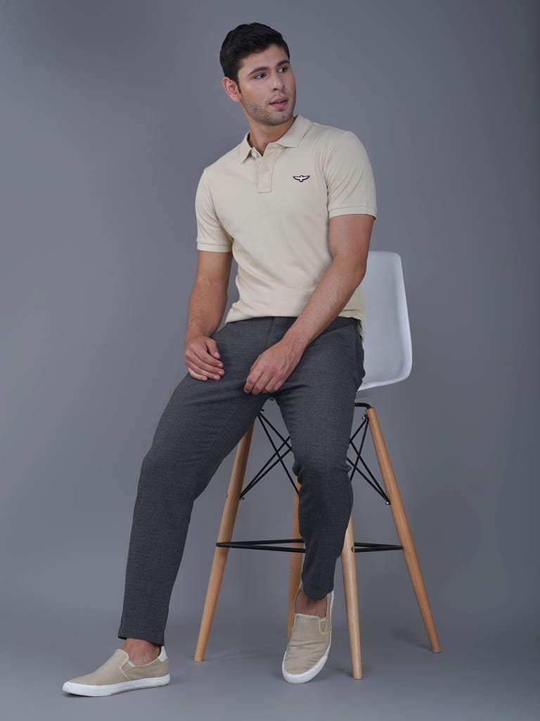Solid Polo Shirt -BEIGE view 6