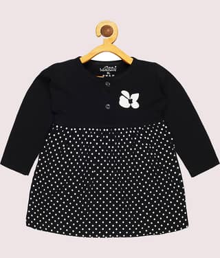 Babeezworld Pack of 1 Baby Girls Cotton Frock ( Black )