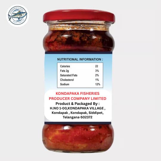KONDAPAKA FPPO Fish Pickle - Authentic Indian Seafood Delicacy 300gm view 2