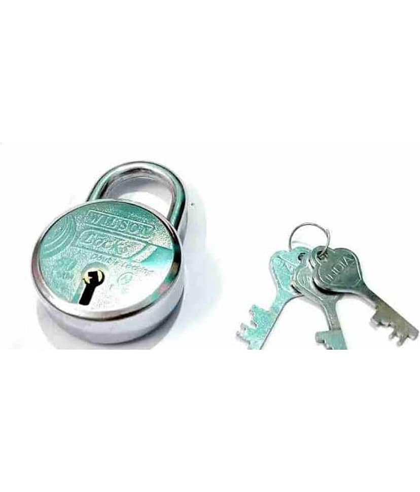Adison padlock 50 mm pack of 2 with 3 keys double locking system and 6 levers heavy duty stainless steel padlock best for doors pack of 2 view 2