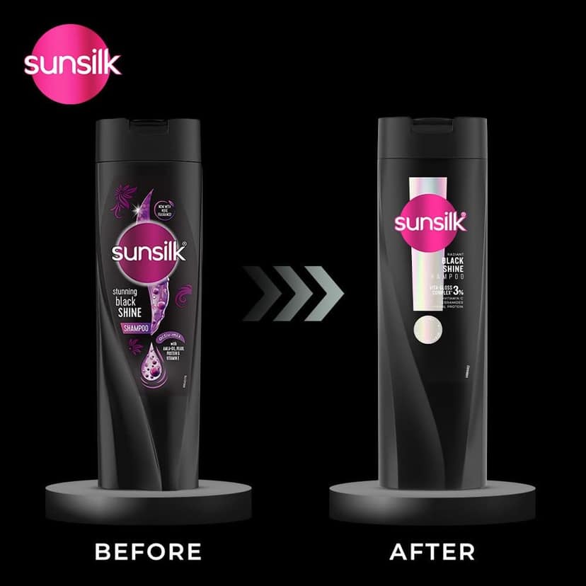 Sunsilk Radiant Black Shine Shampoo | Infused with 3% VITA-GLOSS COMPLEX (1 Liter) view 2