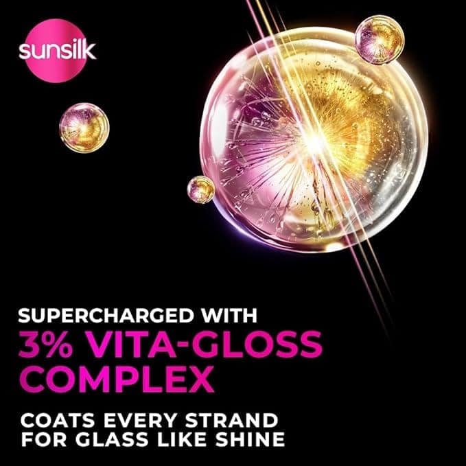 Sunsilk Radiant Black Shine Shampoo | Infused with 3% VITA-GLOSS COMPLEX (1 Liter) view 7