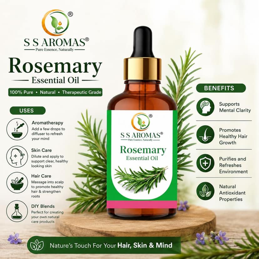 S S AROMAS Rosemary Essential Oil view 6